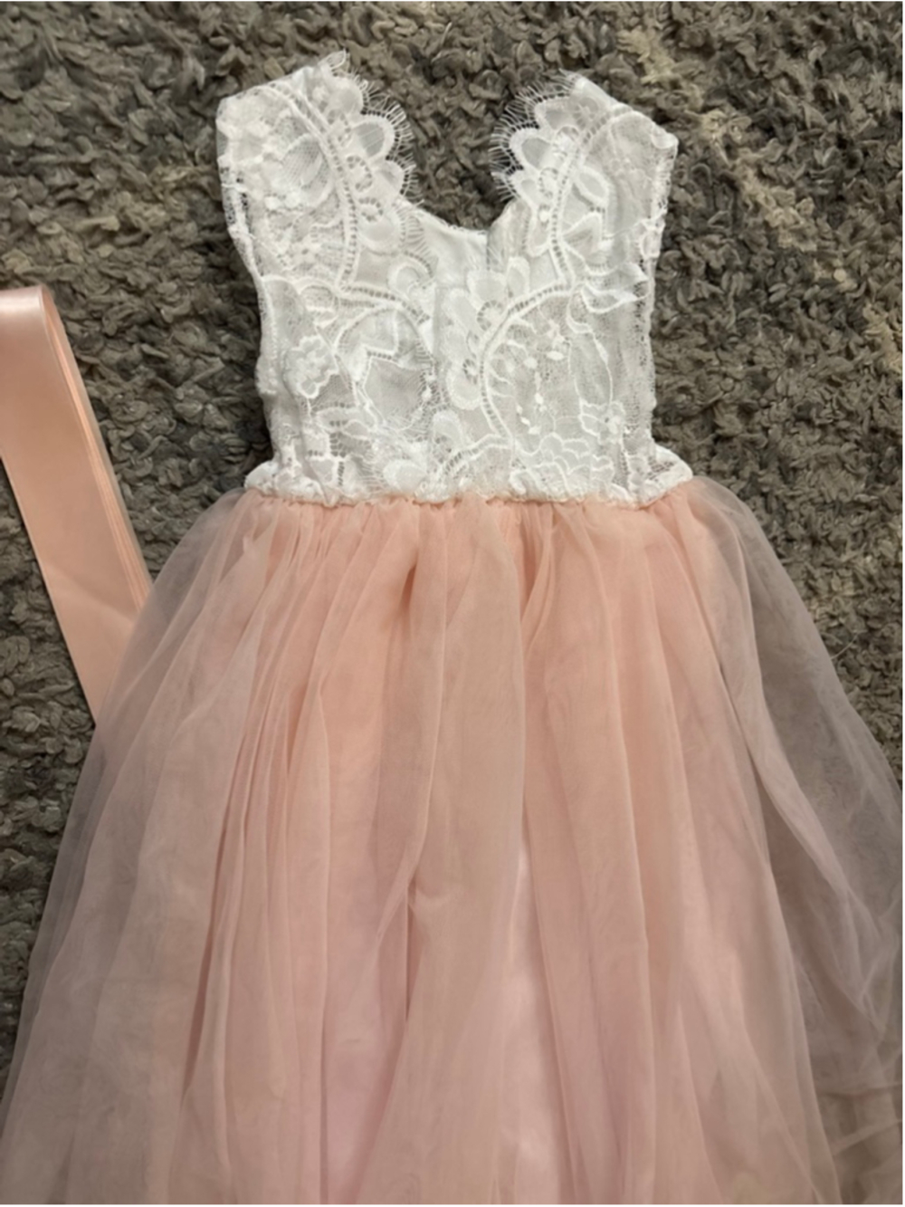 Girls Unbranded Formal Dress Pink White